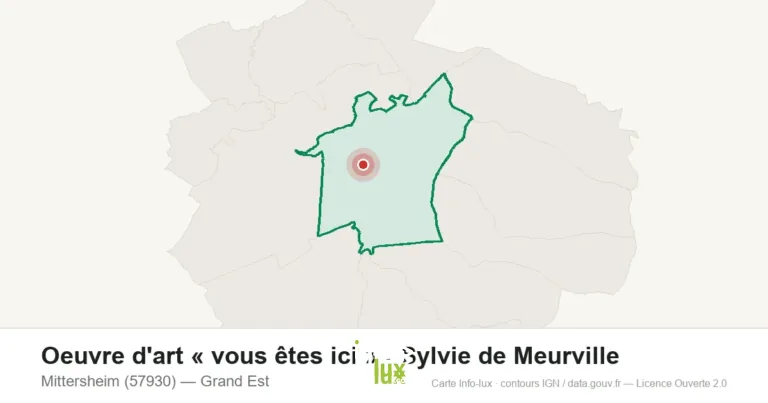 Carte de localisation de Oeuvre d'art « vous êtes ici » - Sylvie de Meurville à Mittersheim (57930)