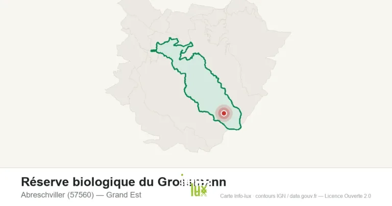 Carte de localisation de Réserve biologique du Grossmann à Abreschviller (57560)
