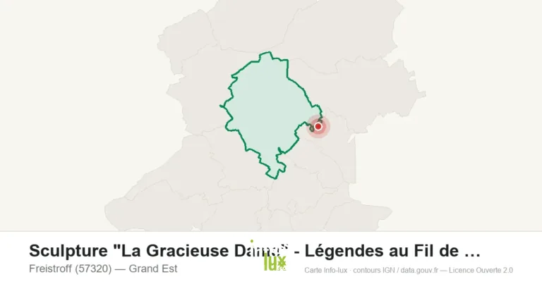 Carte de localisation de Sculpture "La Gracieuse Dame" - Légendes au Fil de la Nied à Freistroff (57320)