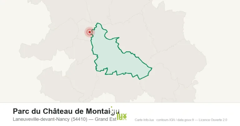 Carte de localisation de Parc du Château de Montaigu à Laneuveville-devant-Nancy (54410)