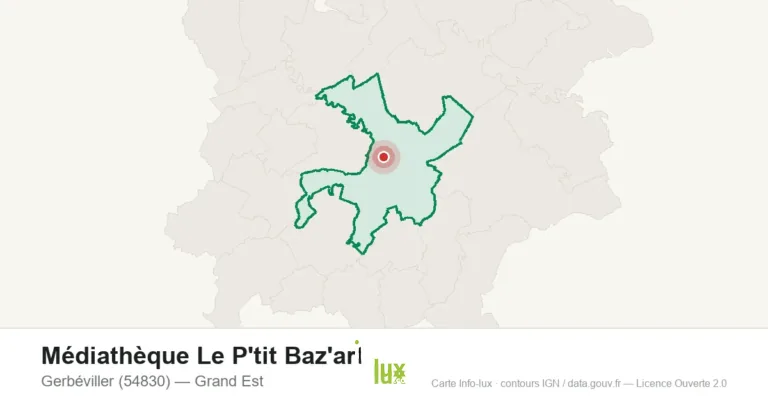 Carte de localisation de Médiathèque Le P'tit Baz'art à Gerbéviller (54830)