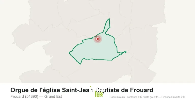 Carte de localisation de Orgue de l'église Saint-Jean Baptiste de Frouard à Frouard (54390)