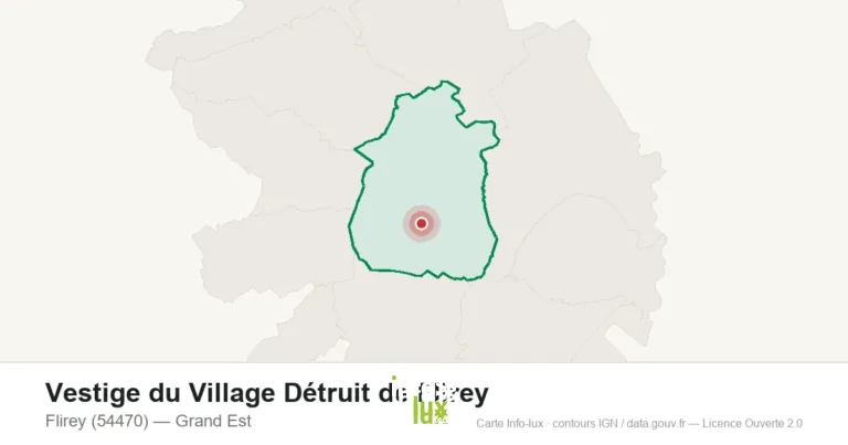 Carte de localisation de Vestige du Village Détruit de Flirey à Flirey (54470)