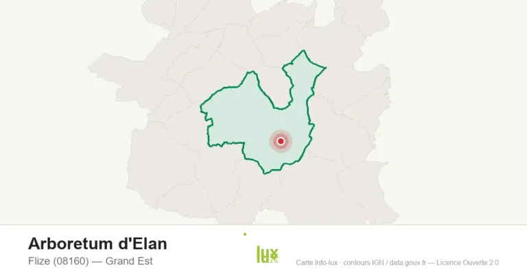 Carte de localisation de Arboretum d'Elan à Flize (08160)