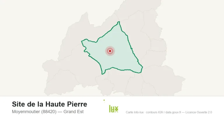 Carte de localisation de Site de la Haute Pierre à Moyenmoutier (88420)