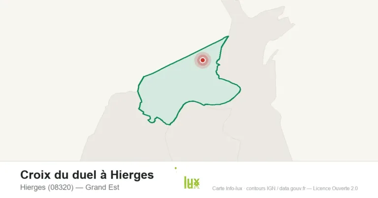 Carte de localisation de Croix du duel à Hierges à Hierges (08320)