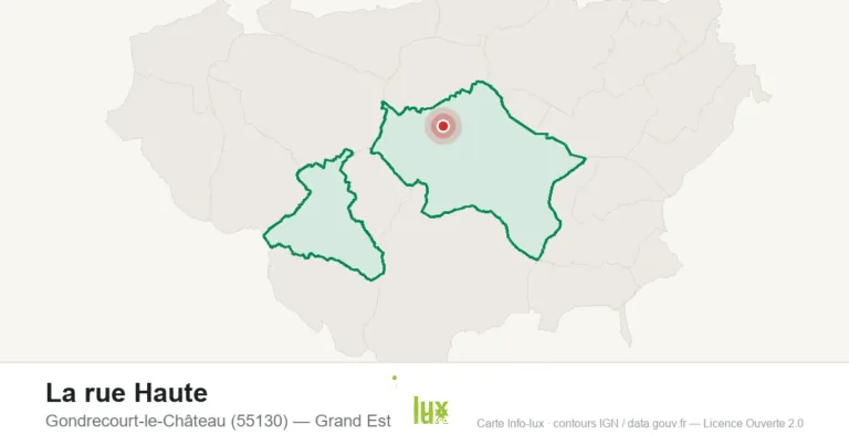Carte de localisation de La rue Haute à Gondrecourt-le-Château (55130)