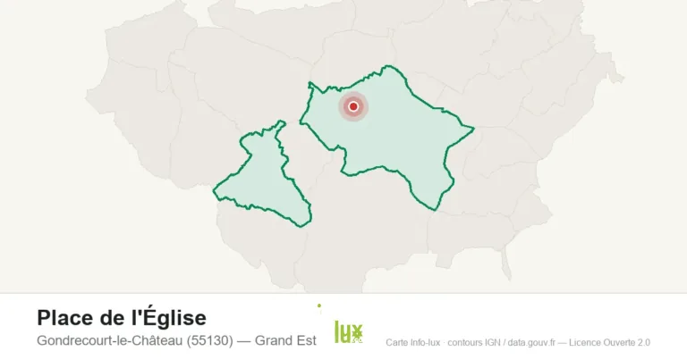 Carte de localisation de Place de l'Église à Gondrecourt-le-Château (55130)
