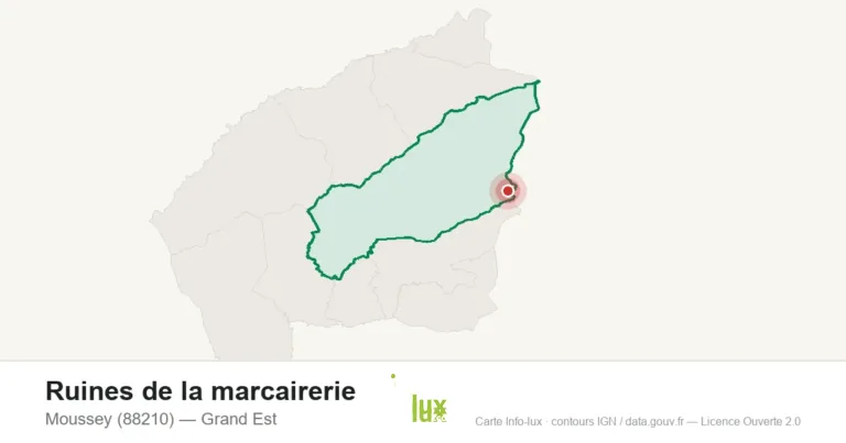 Carte de localisation de Ruines de la marcairerie à Moussey (88210)