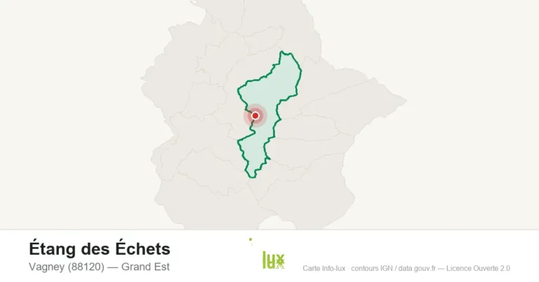 Carte de localisation de Étang des Échets à Vagney (88120)