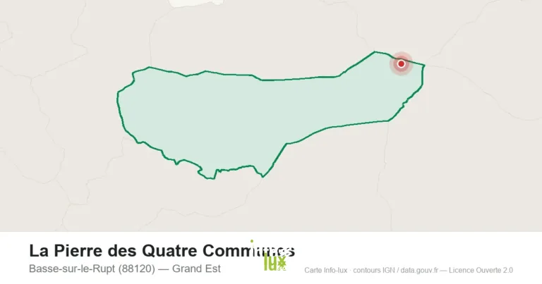 Carte de localisation de La Pierre des Quatre Communes à Basse-sur-le-Rupt (88120)