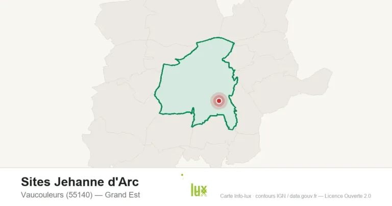 Carte de localisation de Sites Jehanne d'Arc à Vaucouleurs (55140)