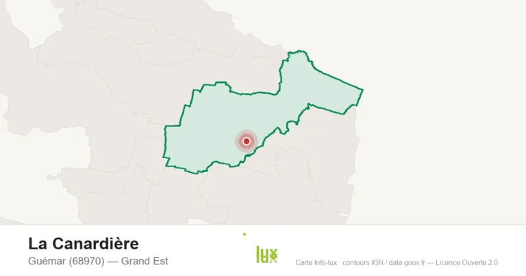 Carte de localisation de La Canardière à Guémar (68970)