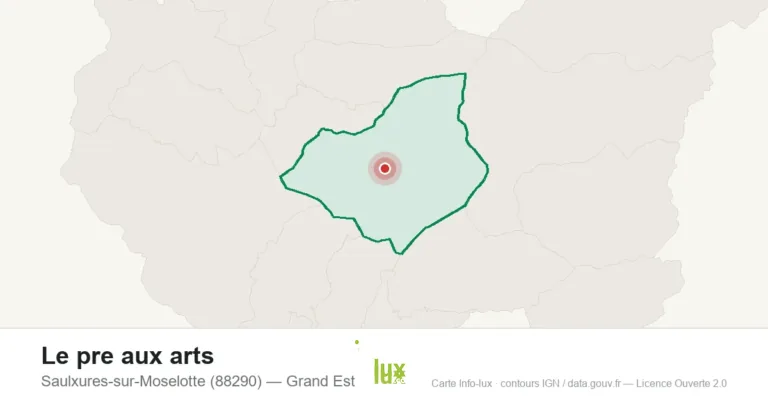 Carte de localisation de Le pre aux arts à Saulxures-sur-Moselotte (88290)