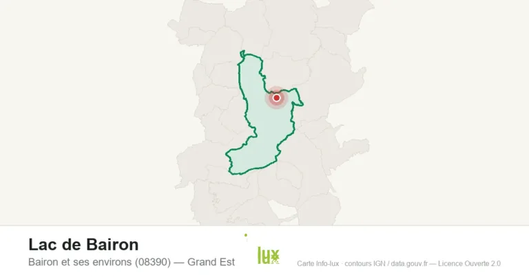 Carte de localisation de Lac de Bairon à Bairon et ses environs (08390)