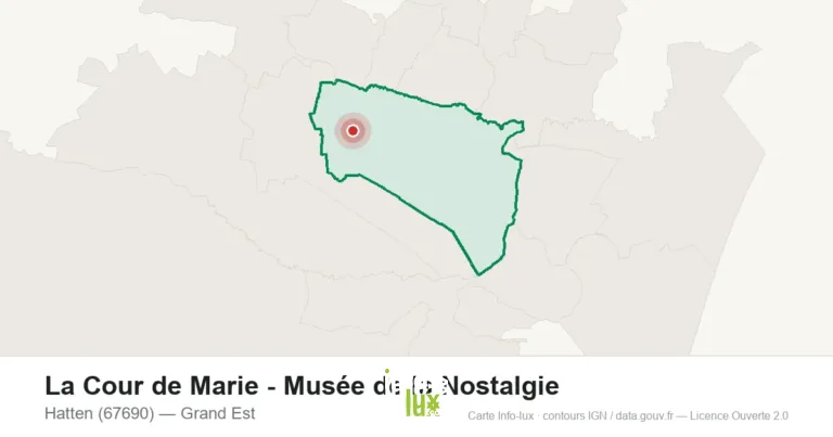 Carte de localisation de La Cour de Marie - Musée de la Nostalgie à Hatten (67690)