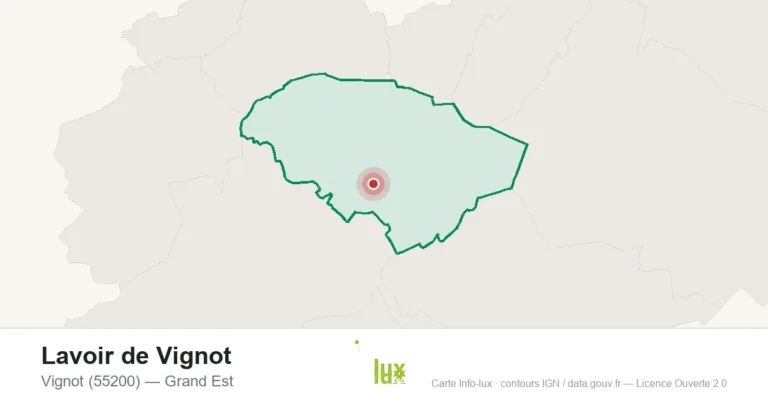 Carte de localisation de Lavoir de Vignot à Vignot (55200)