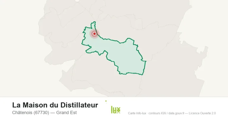 Carte de localisation de La Maison du Distillateur à Châtenois (67730)