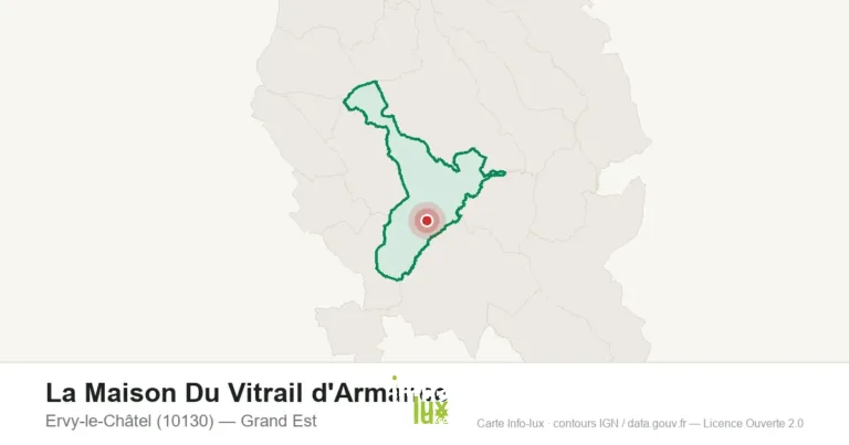 Carte de localisation de La Maison Du Vitrail d'Armance à Ervy-le-Châtel (10130)