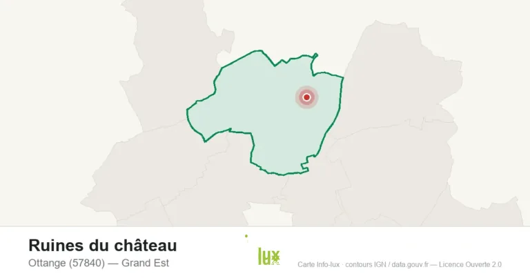 Carte de localisation de Ruines du château à Ottange (57840)