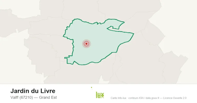 Carte de localisation de Jardin du Livre à Valff (67210)
