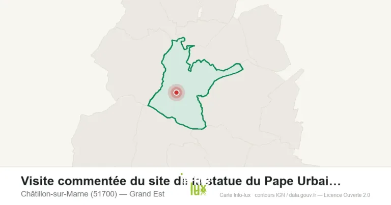 Carte de localisation de Visite commentée du site de la statue du Pape Urbain II & de l'Eglise Notre-Dame à Châtillon-sur-Marne (51700)