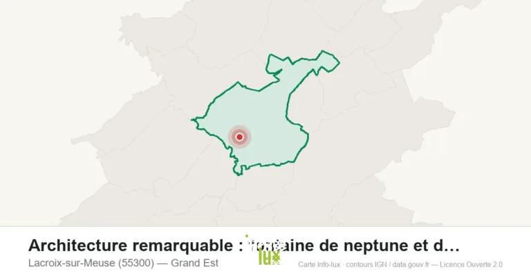 Carte de localisation de Architecture remarquable : fontaine de neptune et d'amphitrite à Lacroix-sur-Meuse (55300)
