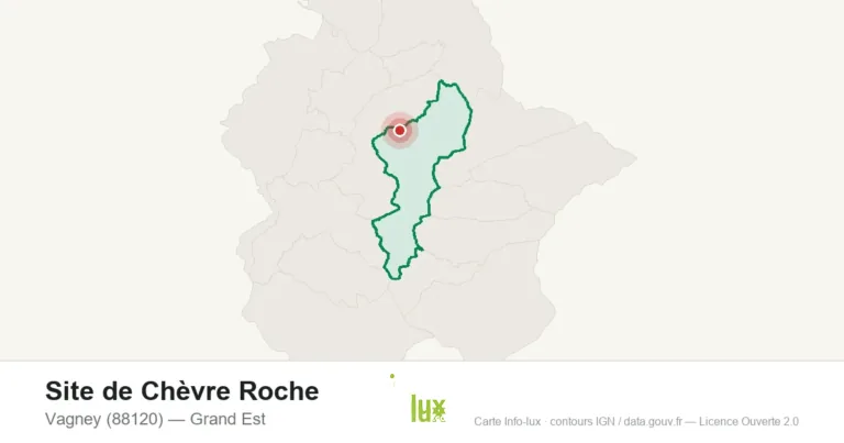 Carte de localisation de Site de Chèvre Roche à Vagney (88120)