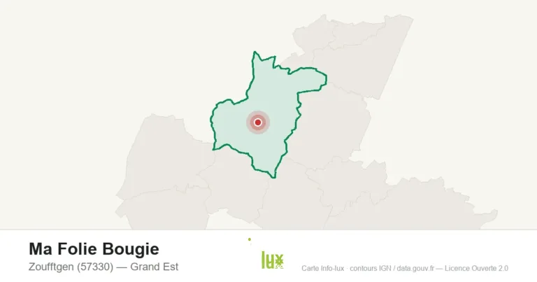Carte de localisation de Ma Folie Bougie à Zoufftgen (57330)