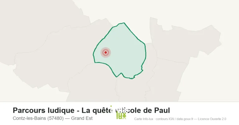 Carte de localisation de Parcours ludique - La quête viticole de Paul à Contz-les-Bains (57480)