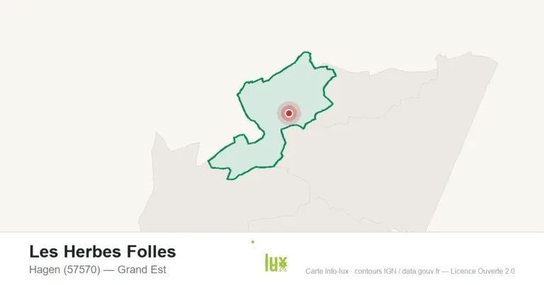 Carte de localisation de Les Herbes Folles à Hagen (57570)