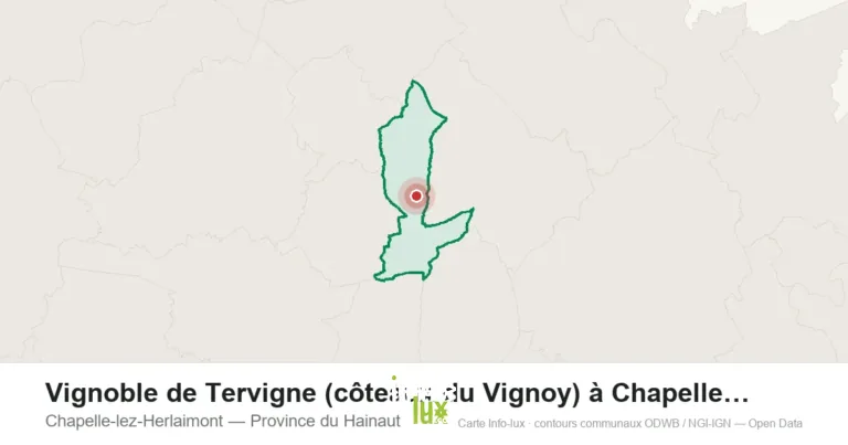 Carte de localisation de Vignoble de Tervigne (côteaux du Vignoy) à Chapelle-lez-Herlaimont à Chapelle-lez-Herlaimont