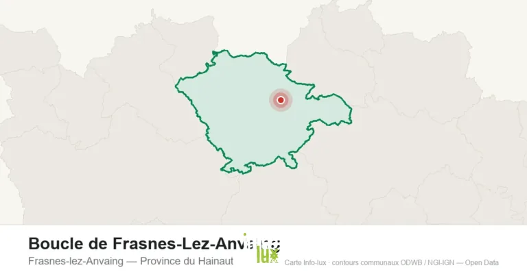 Carte de localisation de Boucle de Frasnes-Lez-Anvaing à Frasnes-lez-Anvaing