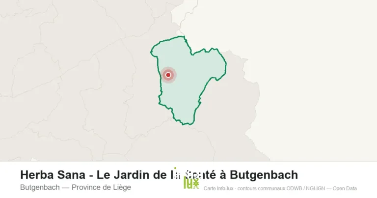 Carte de localisation de Herba Sana - Le Jardin de la Santé à Butgenbach à Butgenbach