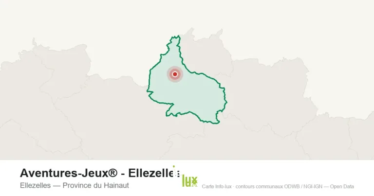 Carte de localisation de Aventures-Jeux® - Ellezelles à Ellezelles