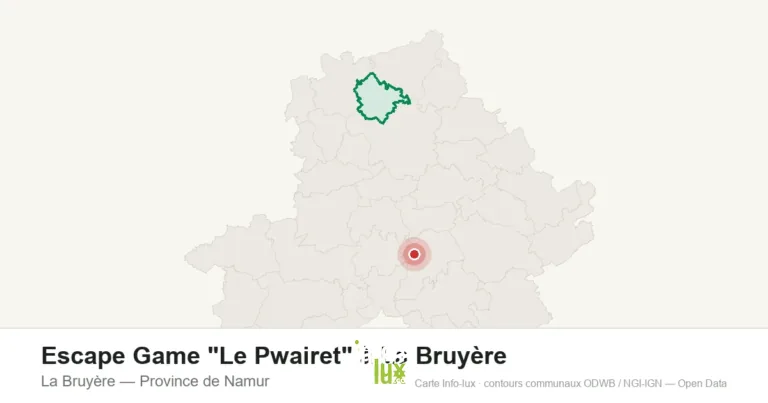 Carte de localisation de Escape Game "Le Pwairet" à La Bruyère à La Bruyère