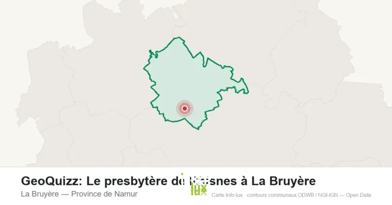 Carte de localisation de GeoQuizz: Le presbytère de Rhisnes à La Bruyère à La Bruyère