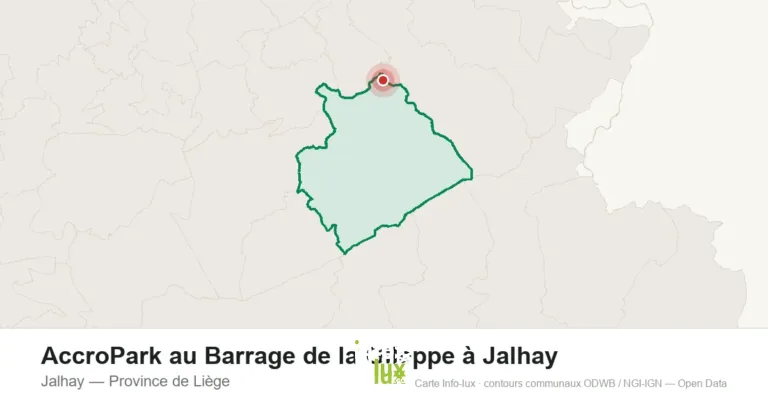 Carte de localisation de AccroPark au Barrage de la Gileppe à Jalhay à Jalhay