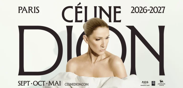 Affiche officielle de la résidence Céline Dion Paris 2026-2027 à la Plenitude Arena