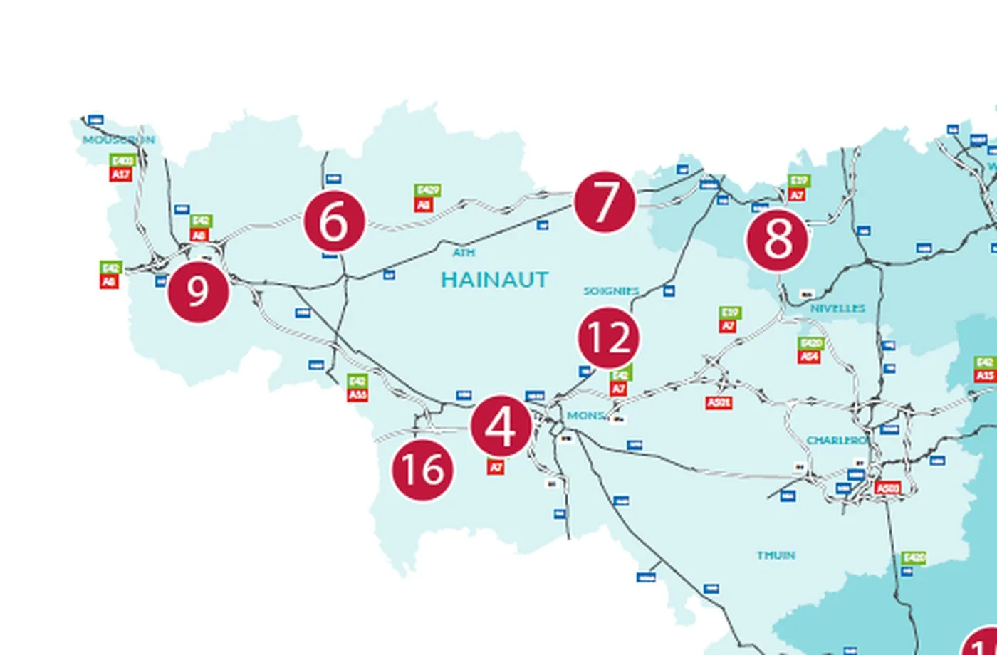 Carte des chantiers de la rentrée 2026 en province de Hainaut
