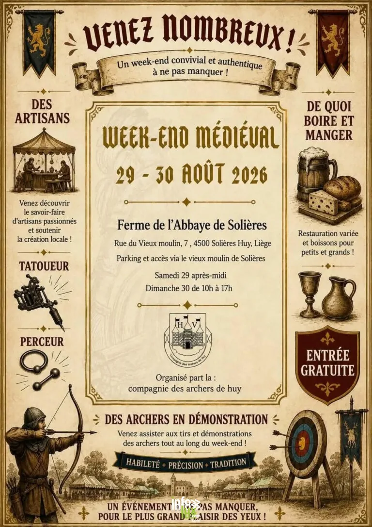 Huy > Patrimoine > Compagnie des archers de Huy : Week-end médiéval 2026