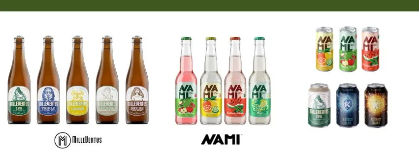 Les nouvelles gammes du DBEV Gamme Millevertus, limonades NAMI et canettes du Domaine Brassicole de l'Eau Vive