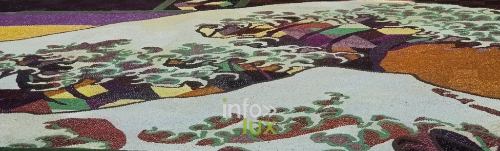 Volutes vertes et blanches du Tapis de Fleurs de Bruxelles