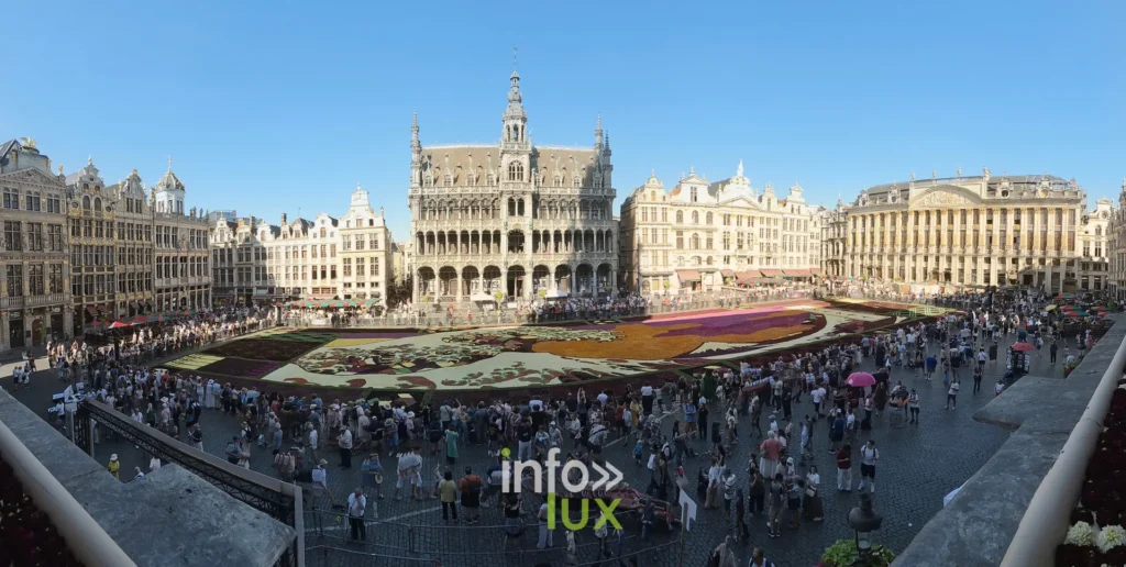 Panorama de la Grand-Place de Bruxelles avec le Tapis de Fleurs 2026