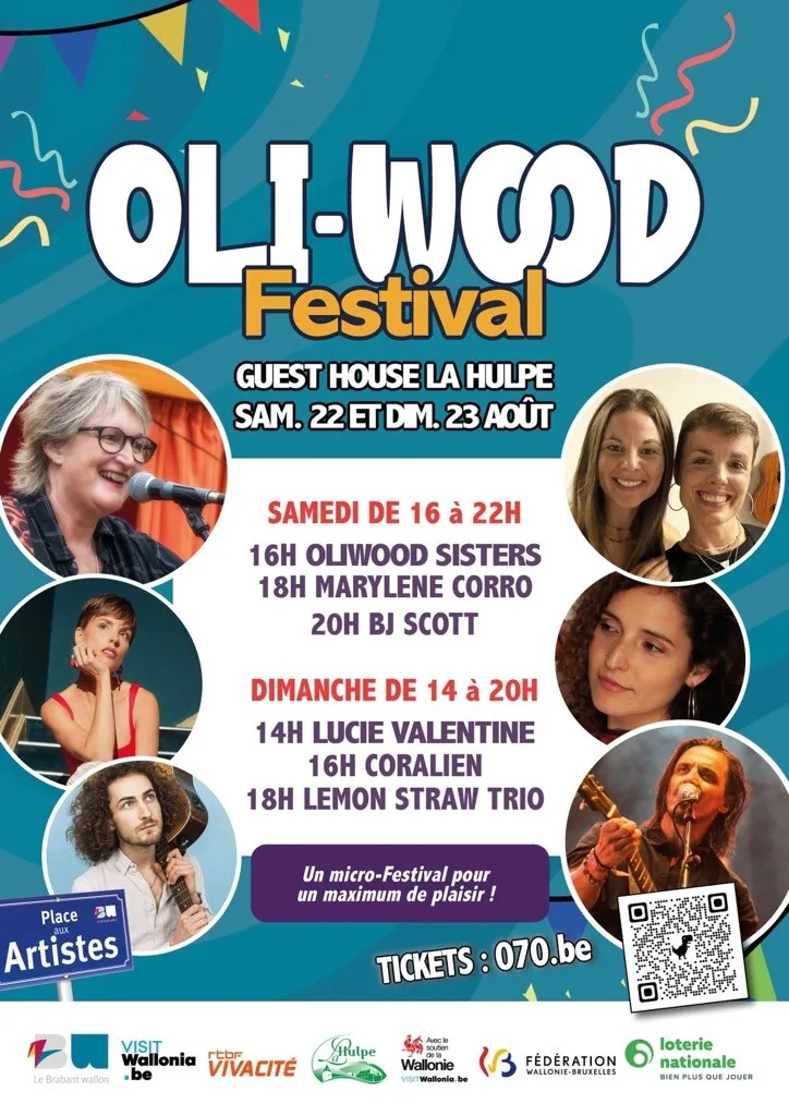 Affiche officielle de l’Oli-Wood Festival 2026 à La Hulpe, les 22 et 23 août