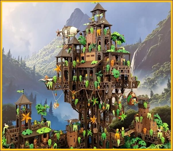 LuxPlaymoDays 2026 — cité fantastique Diorama Playmobil cité fantastique dans la montagne aux LuxPlaymoDays 2026