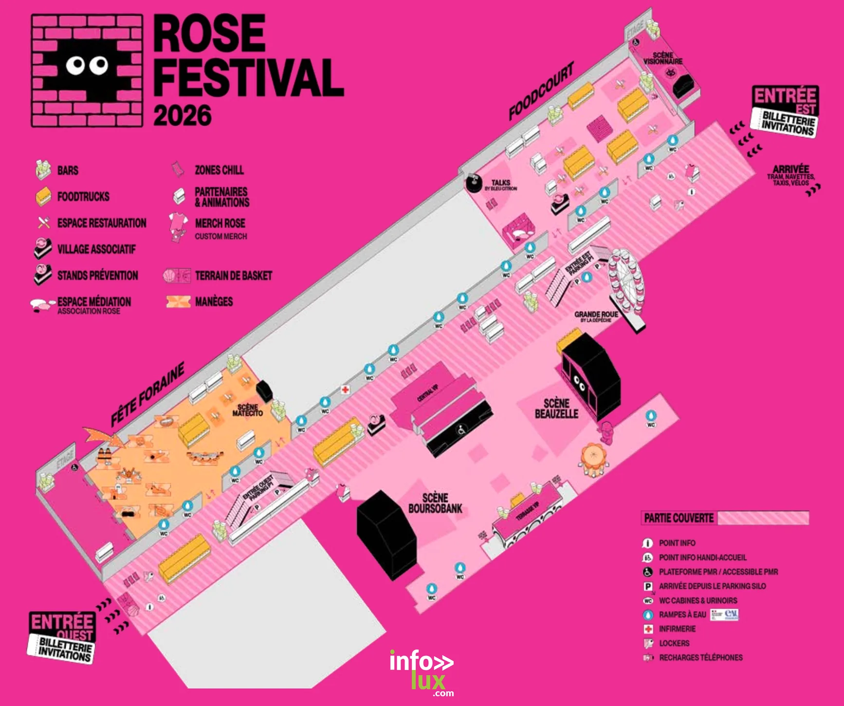 Plan du Rose Festival 2026 au MEETT de Toulouse