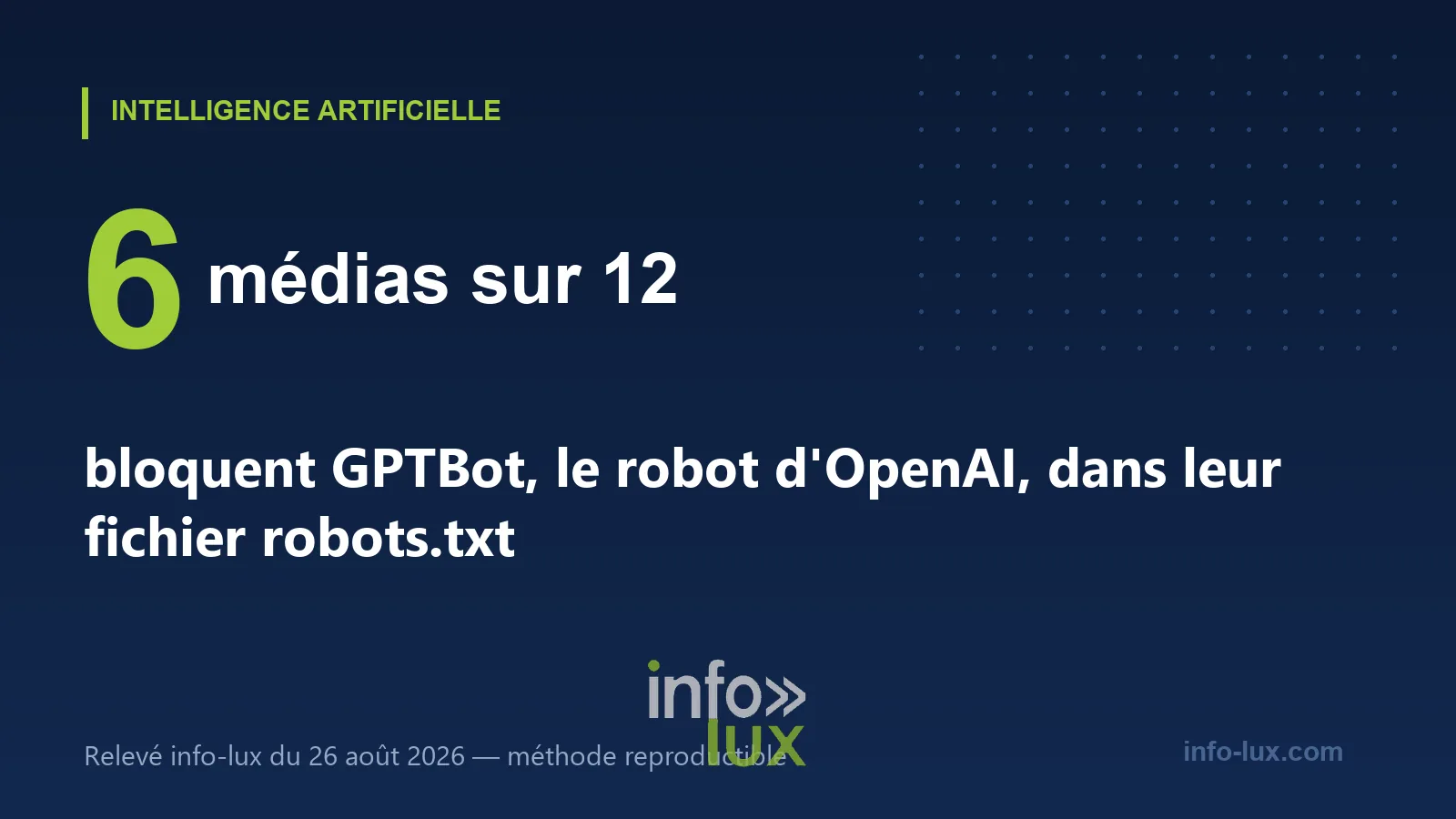 Le relevé du 26 août 2026