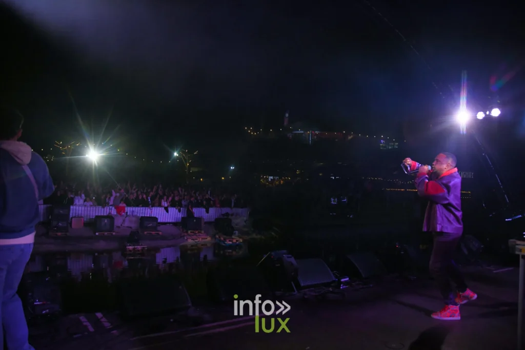 Artiste de dos face à la foule éclairée du Summer Lake Festival 2026 à Neufchâteau