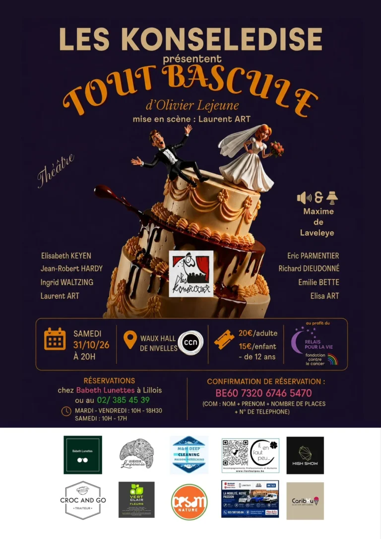 Affiche de la piece Tout Bascule par Les Konseledise au Waux-Hall de Nivelles le 31 octobre 2026